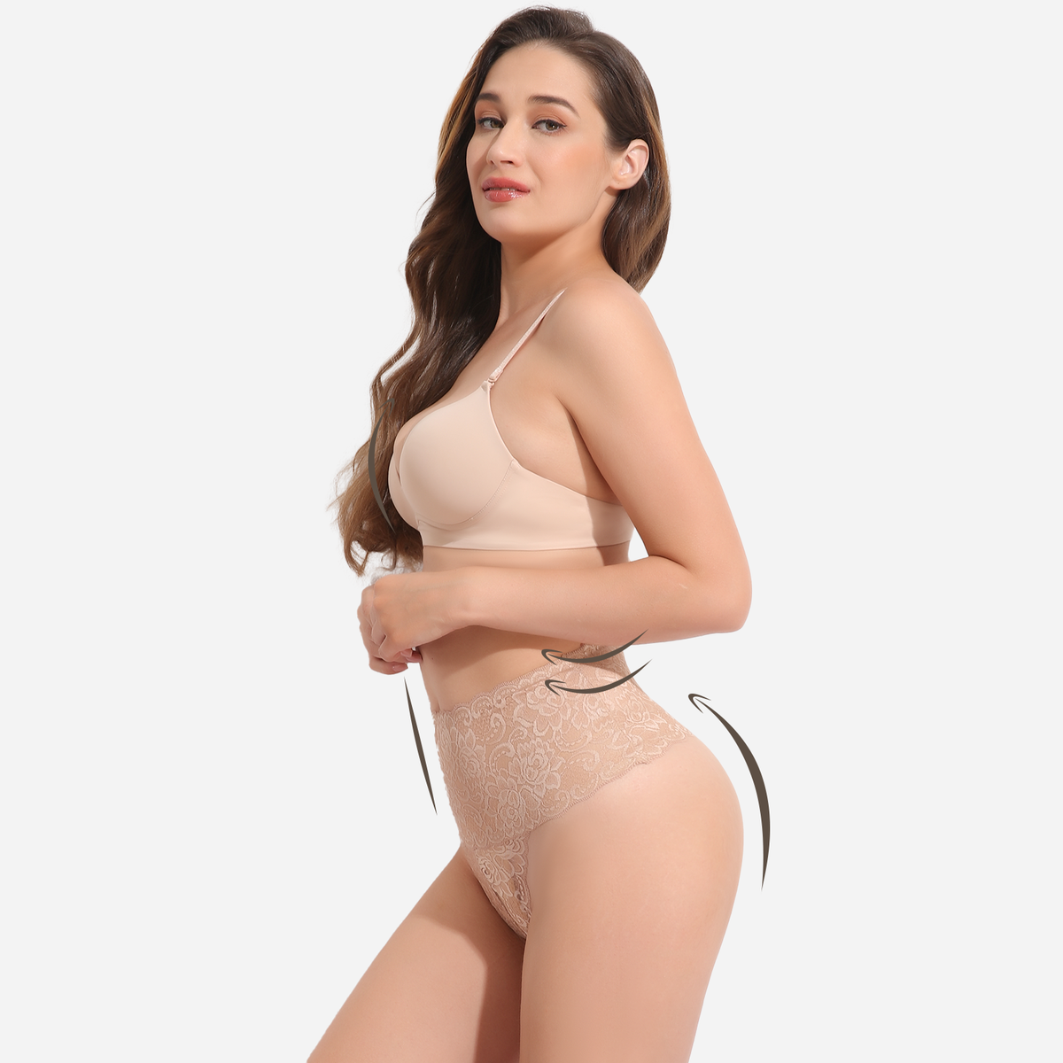 Formivelle High Waist Shapewear Lace Thong Knicks