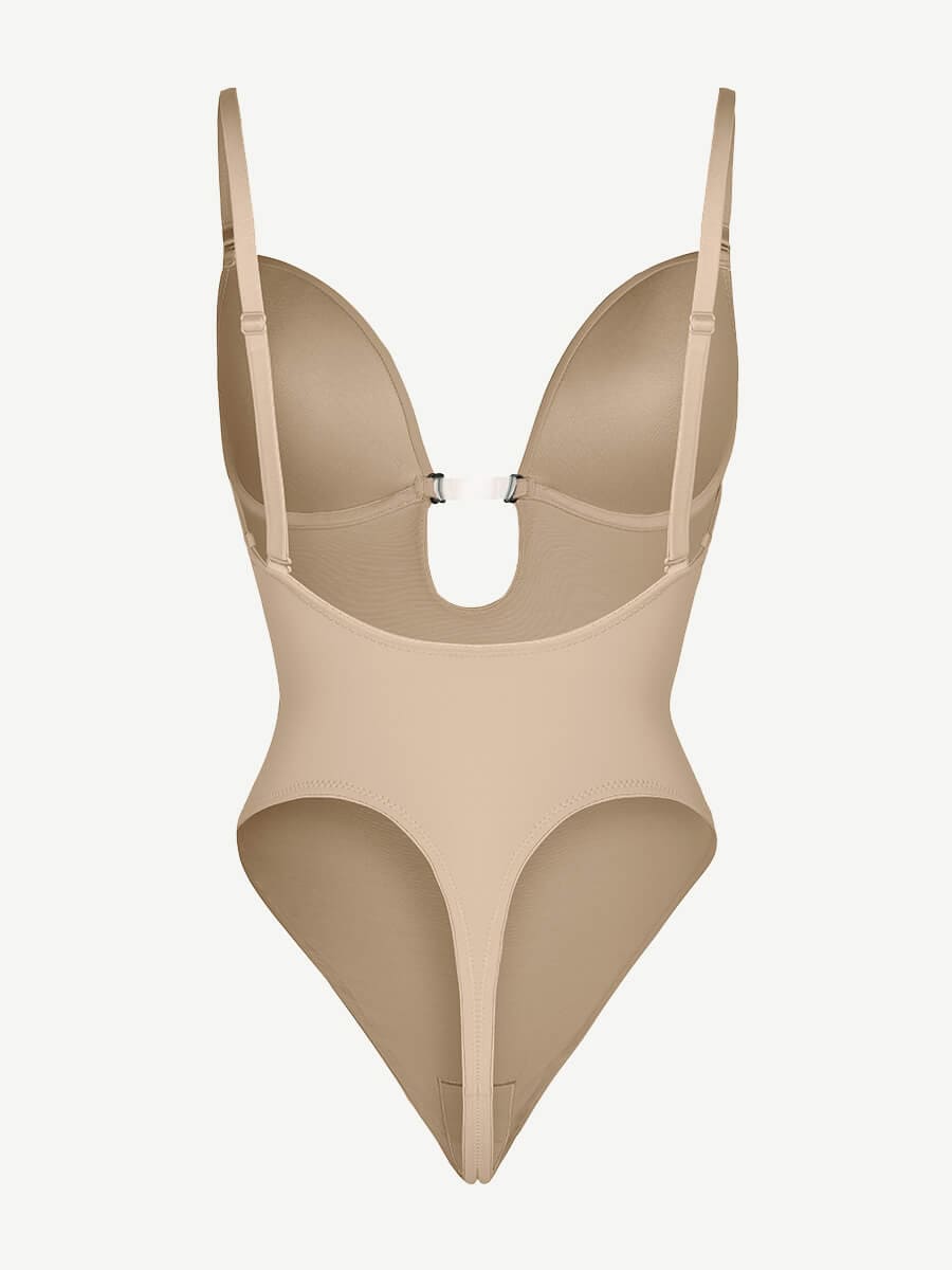 Formivelle One-piece Front Low-cut Beauty Back Wedding Thong Bodysuit