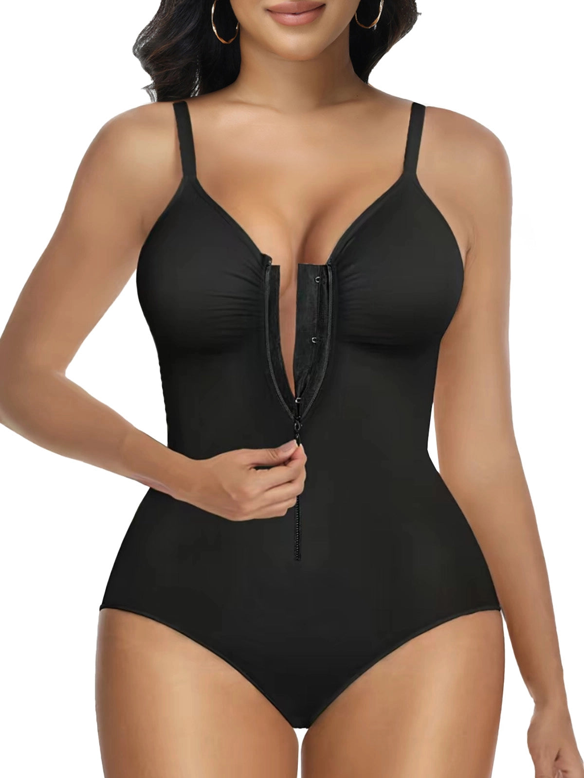 Zip-Front Sculpting Bodysuit