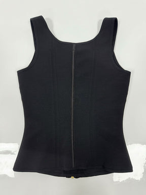 Formivelle Boned Latex Zipper Corset Tummy Control Body Shaper Vest With Bra