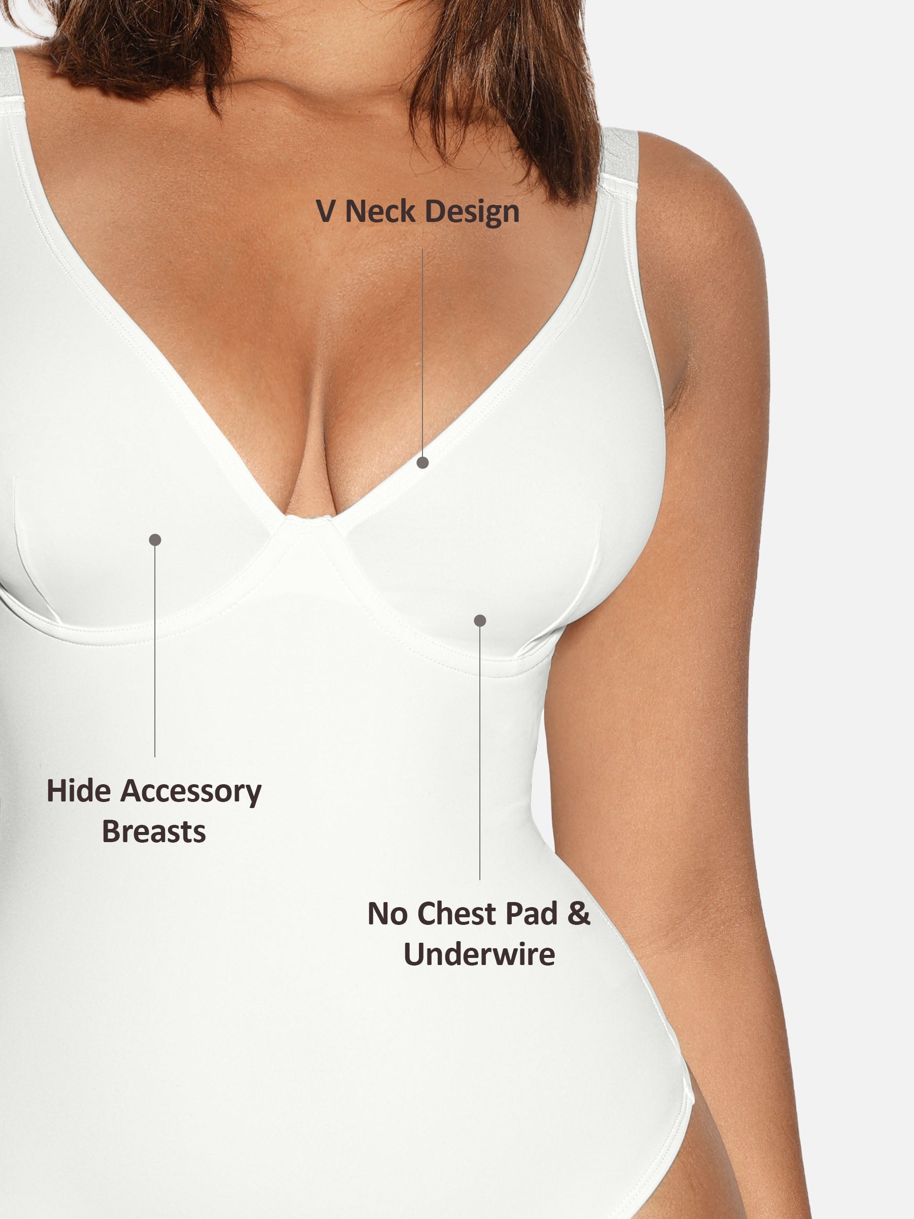 Formivelle V Neck Tummy Control Shaping Bodysuit