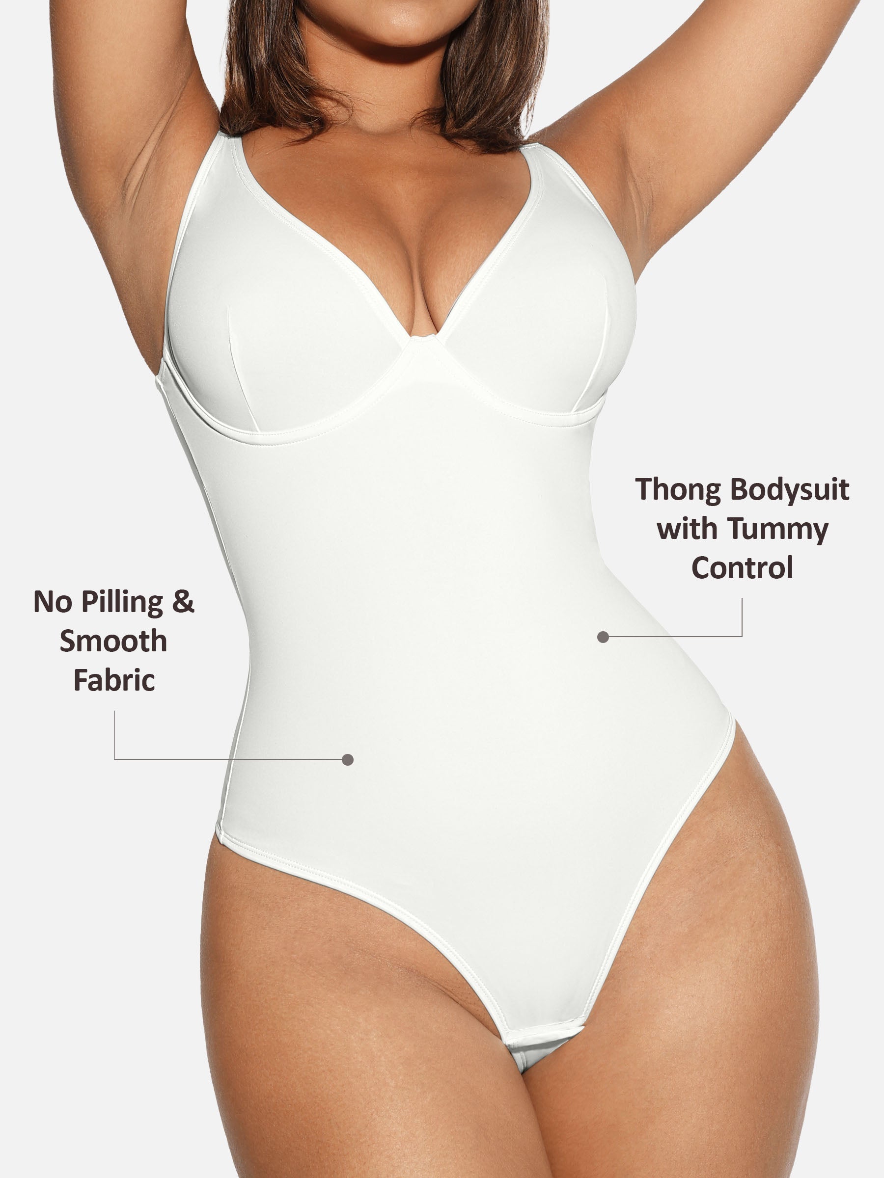 Formivelle V Neck Tummy Control Shaping Bodysuit