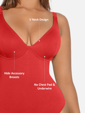Formivelle V Neck Tummy Control Shaping Bodysuit