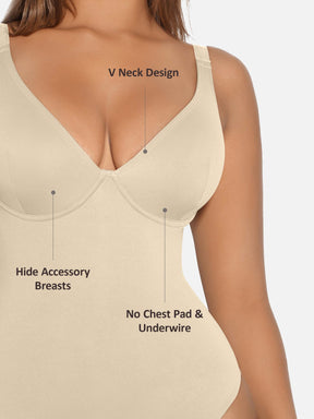Formivelle V Neck Tummy Control Shaping Bodysuit