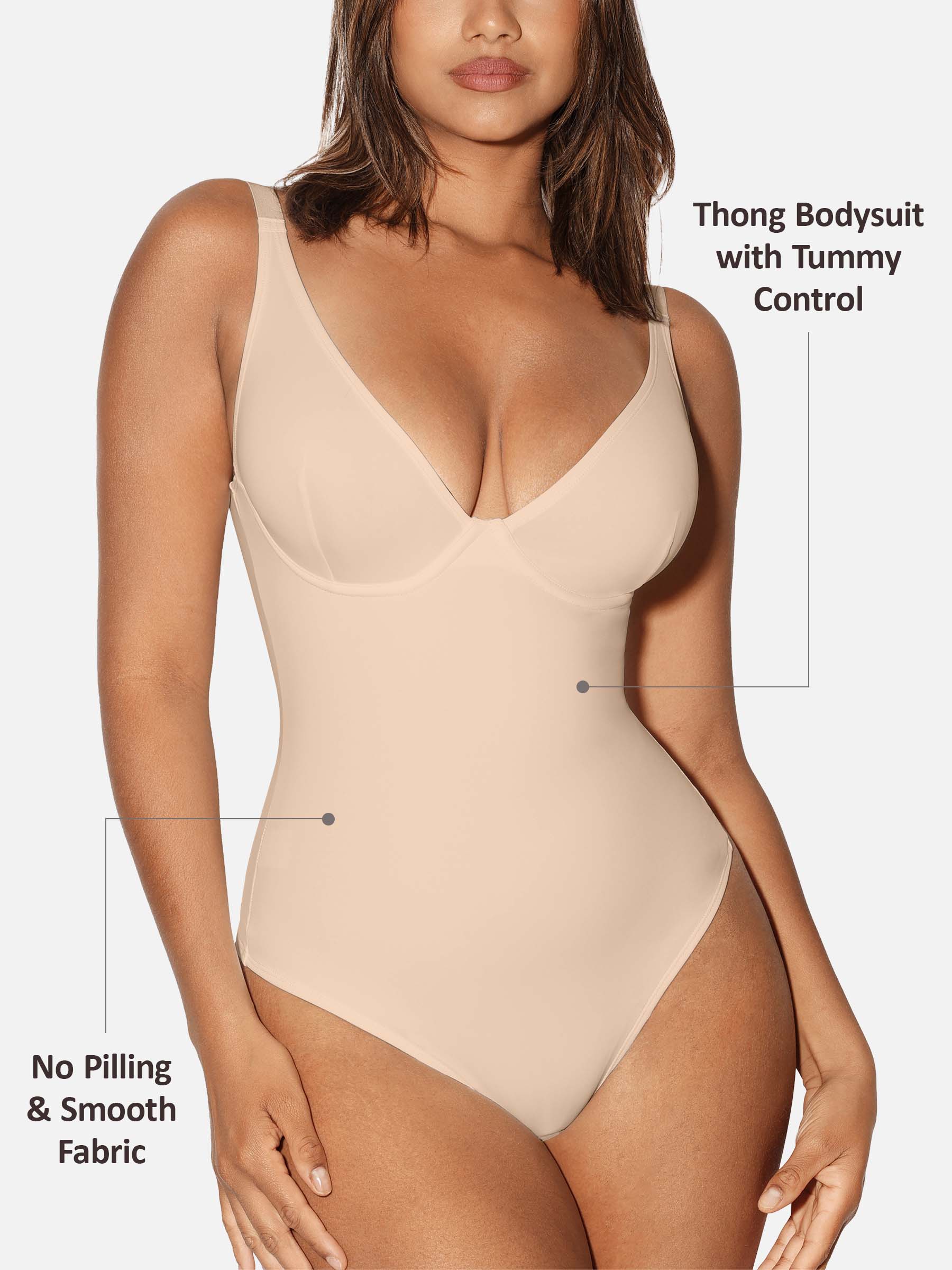 Formivelle V Neck Tummy Control Shaping Bodysuit