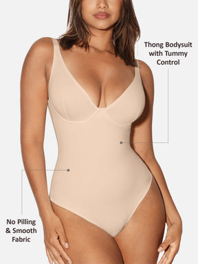 Formivelle V Neck Tummy Control Shaping Bodysuit