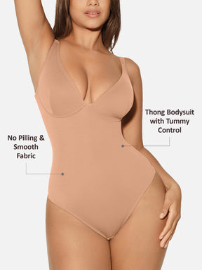 Formivelle V Neck Tummy Control Shaping Bodysuit