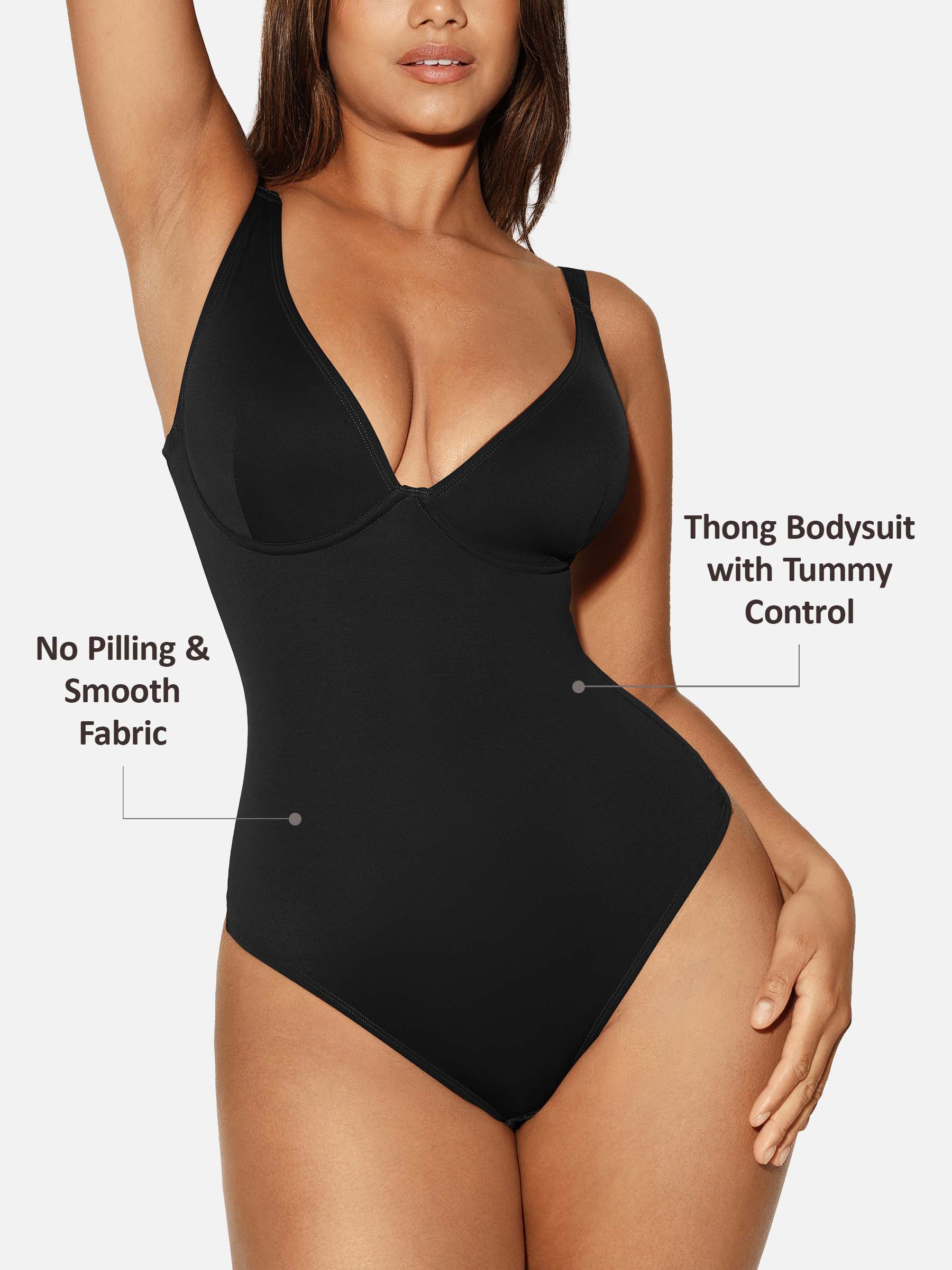 Formivelle V Neck Tummy Control Shaping Bodysuit