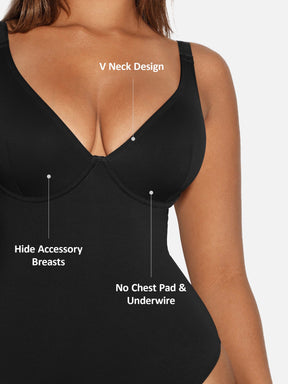 Formivelle V Neck Tummy Control Shaping Bodysuit