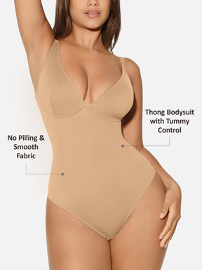 Formivelle V Neck Tummy Control Shaping Bodysuit