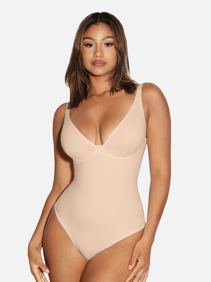 Formivelle V Neck Tummy Control Shaping Bodysuit
