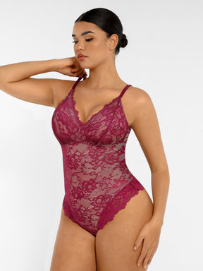 Formivelle Lace V Neck Full Bodysuit