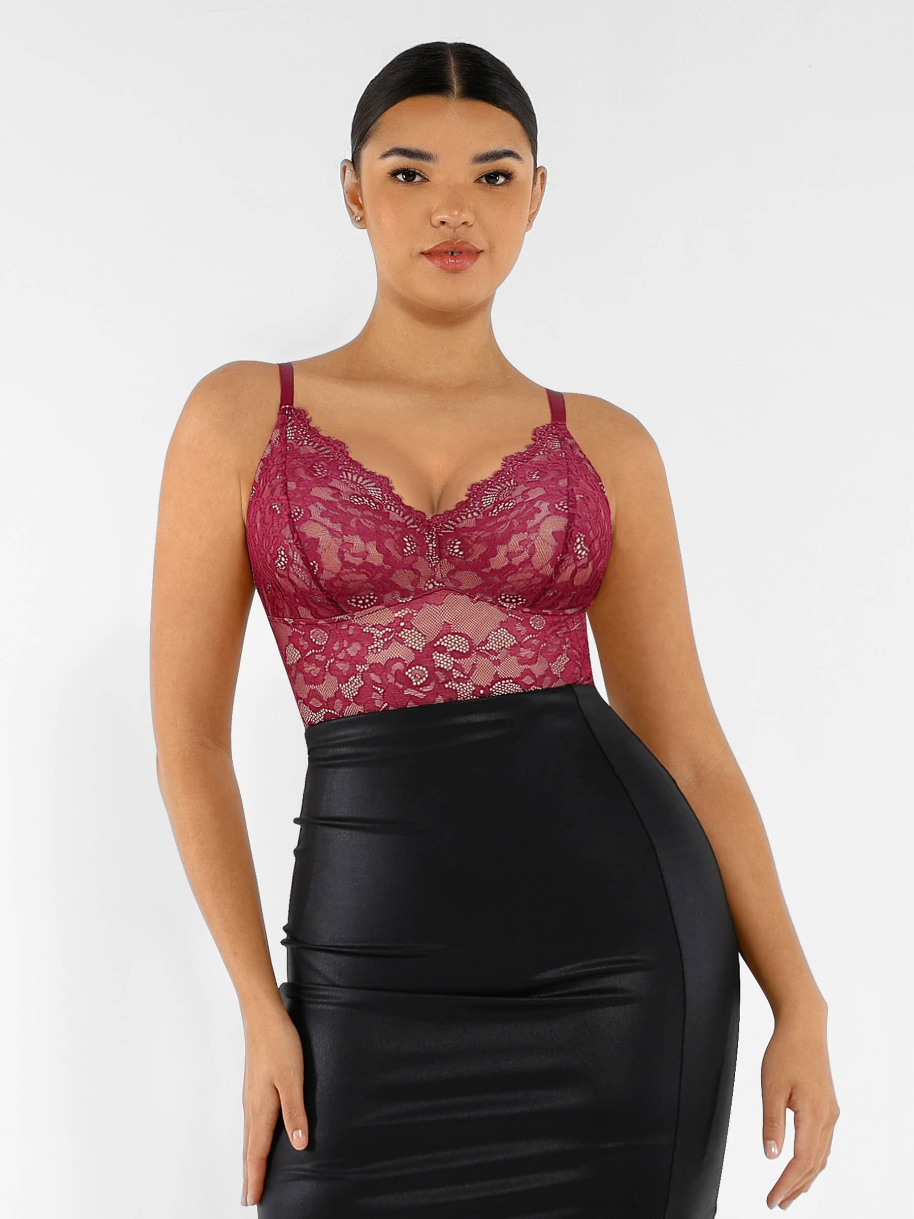 Formivelle Lace V Neck Full Bodysuit