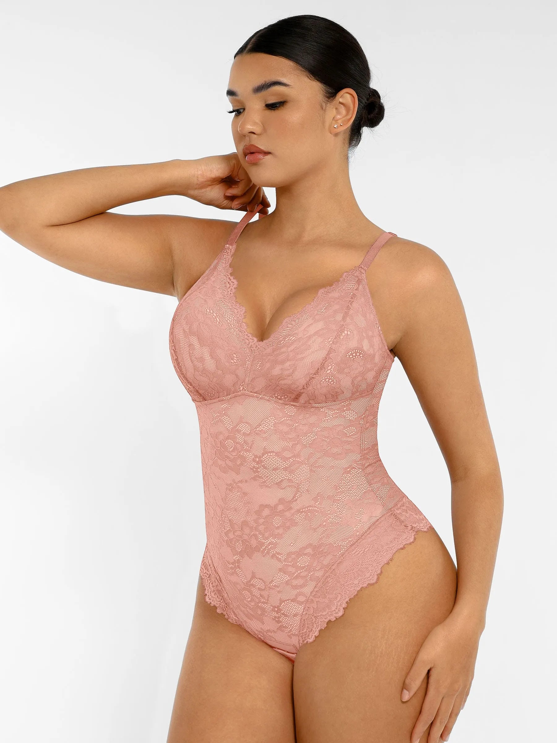 Formivelle Lace V Neck Full Bodysuit