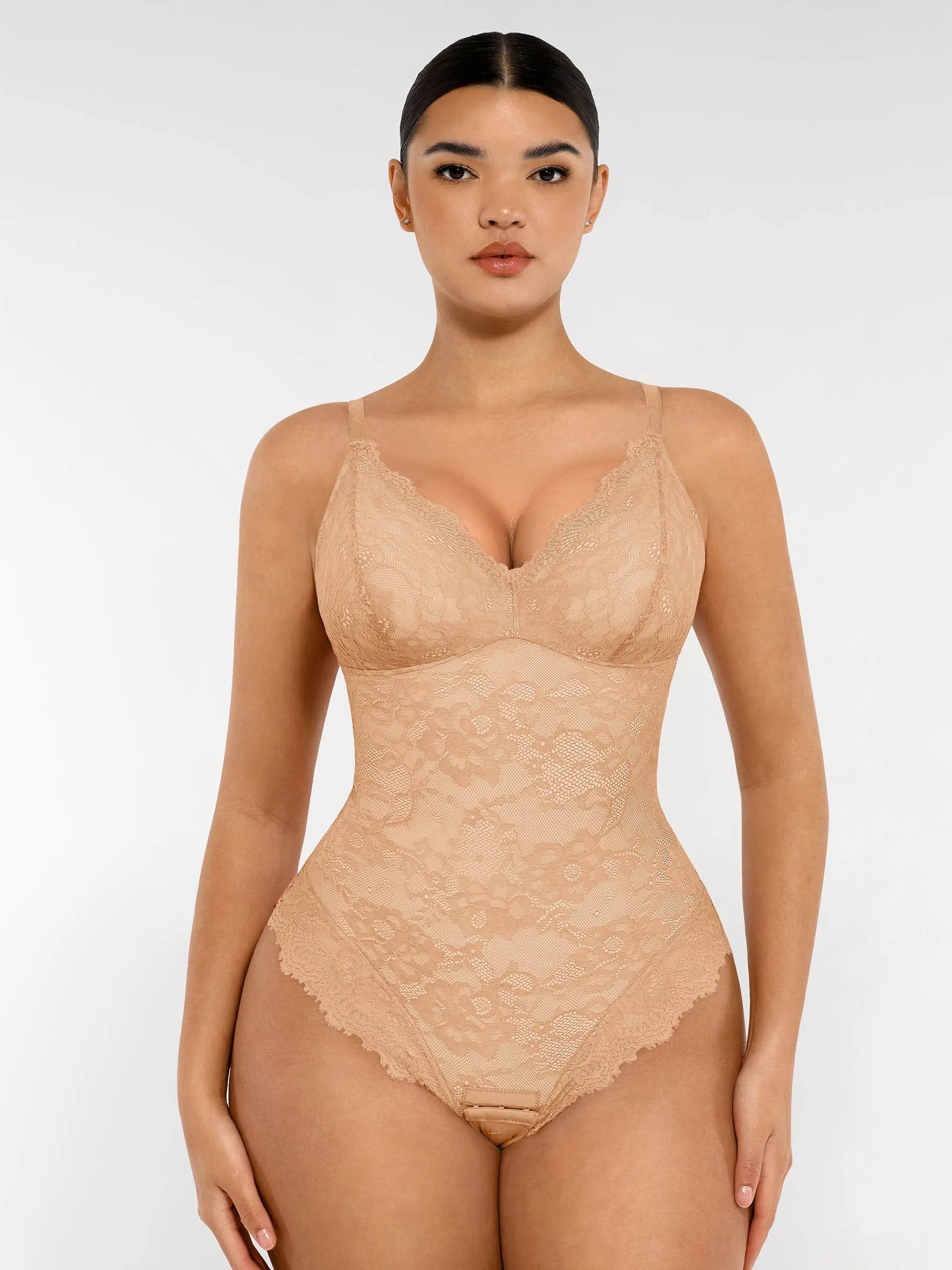 Formivelle Lace V Neck Full Bodysuit