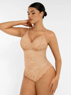 Formivelle Lace V Neck Full Bodysuit