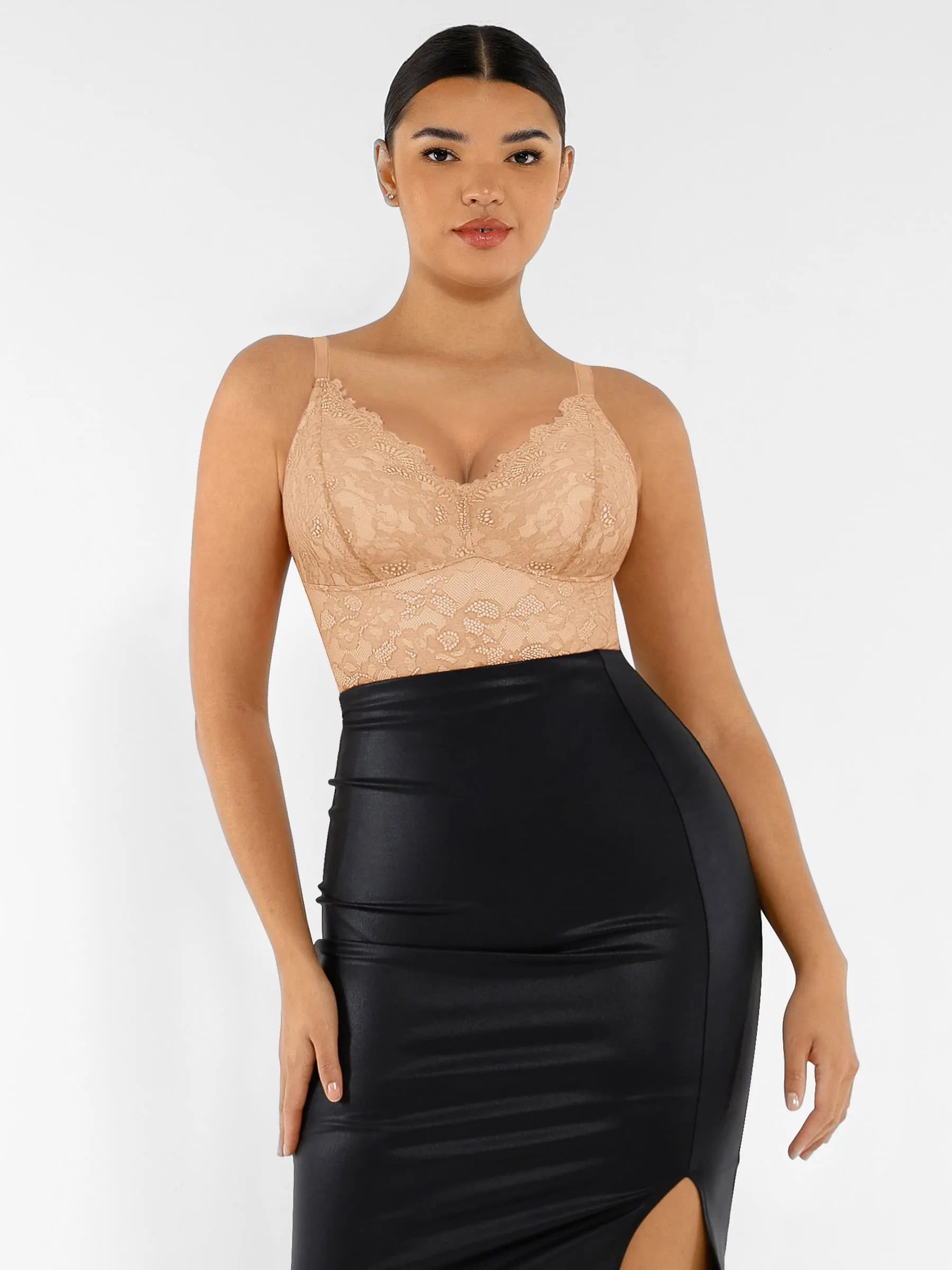 Formivelle Lace V Neck Full Bodysuit
