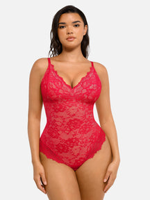 Formivelle Lace V Neck Full Bodysuit