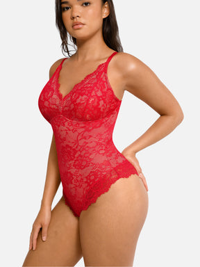 Formivelle Lace V Neck Full Bodysuit
