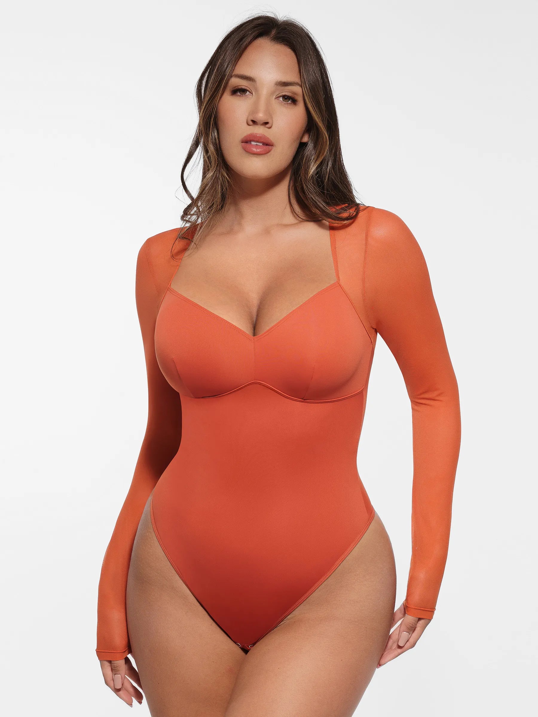Formivelle Mesh Panel V-Neck Bodysuit
