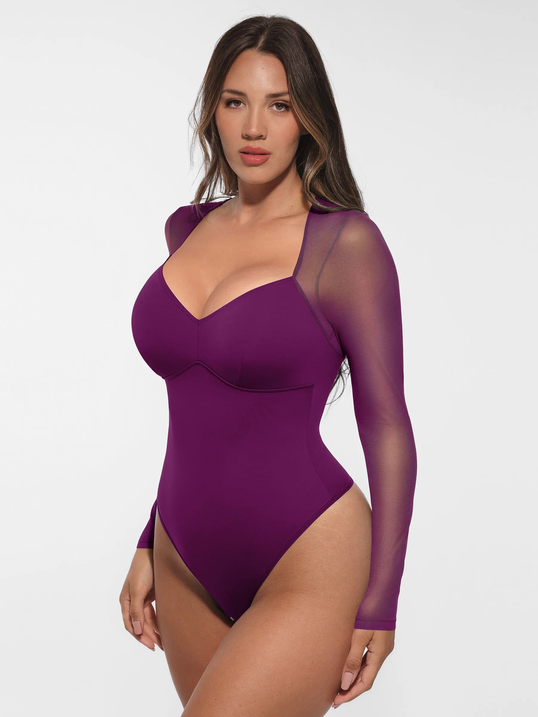 Formivelle Mesh Panel V-Neck Bodysuit