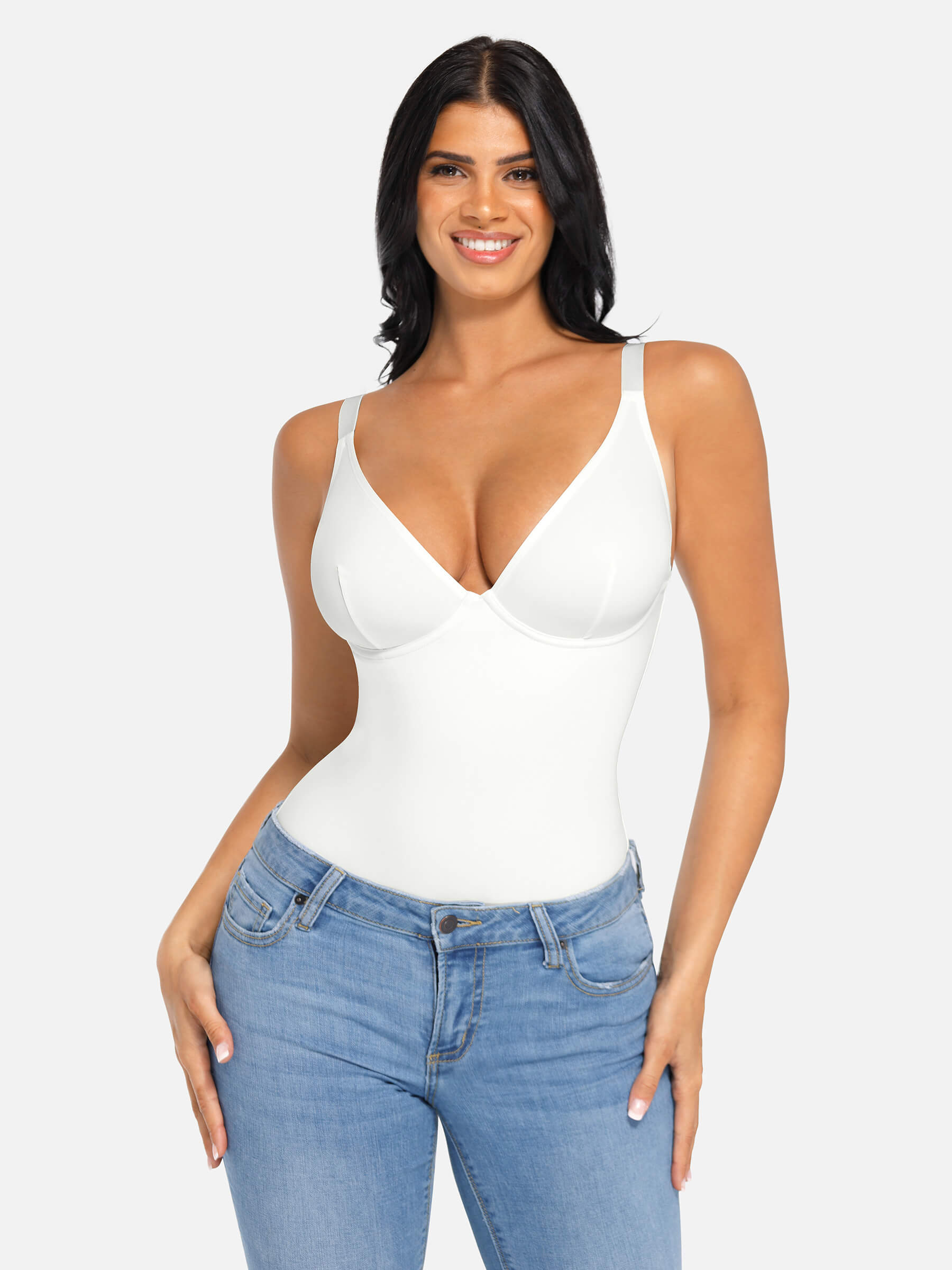 Formivelle V Neck Tummy Control Shaping Bodysuit