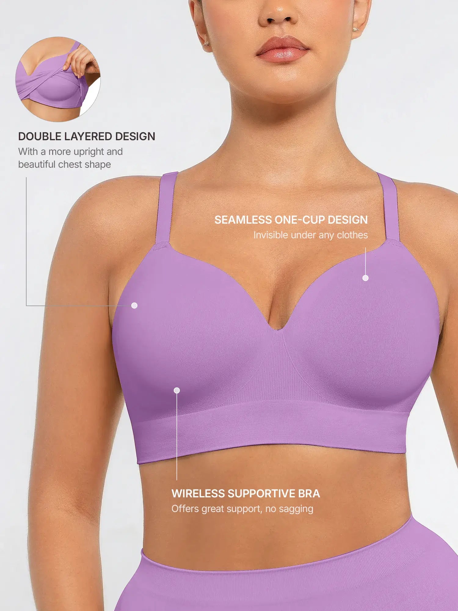 Formivelle Wireless Push-Up Seamless Comfort Full Coverage Bra