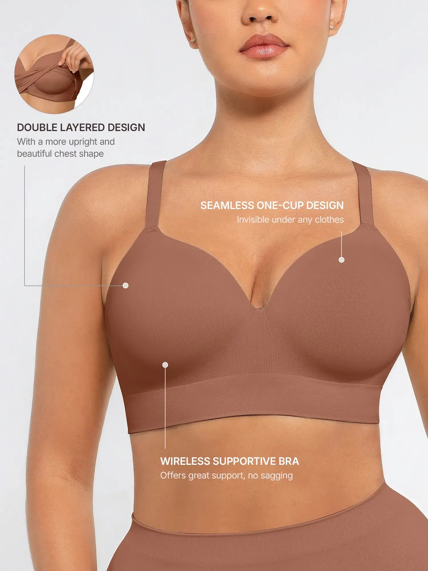 Formivelle Wireless Push-Up Seamless Comfort Full Coverage Bra