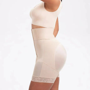 High Waist Tummy Control Shapewear Shorts - Bathroom Zipper & Butt Lifter