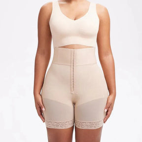 High Waist Tummy Control Shapewear Shorts - Bathroom Zipper & Butt Lifter
