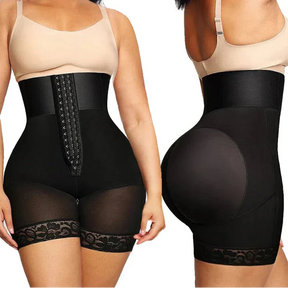 High Waist Tummy Control Shapewear Shorts - Bathroom Zipper & Butt Lifter
