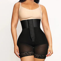 High Waist Tummy Control Shapewear Shorts - Bathroom Zipper & Butt Lifter