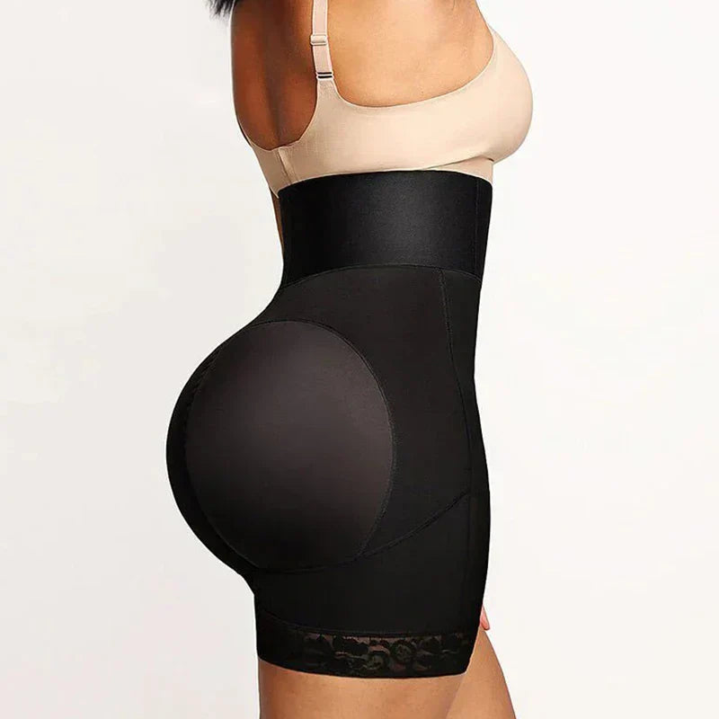 High Waist Tummy Control Shapewear Shorts - Bathroom Zipper & Butt Lifter