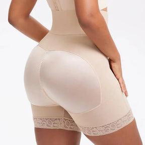 High Waist Tummy Control Shapewear Shorts - Bathroom Zipper & Butt Lifter