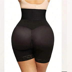 High Waist Tummy Control Shapewear Shorts - Bathroom Zipper & Butt Lifter