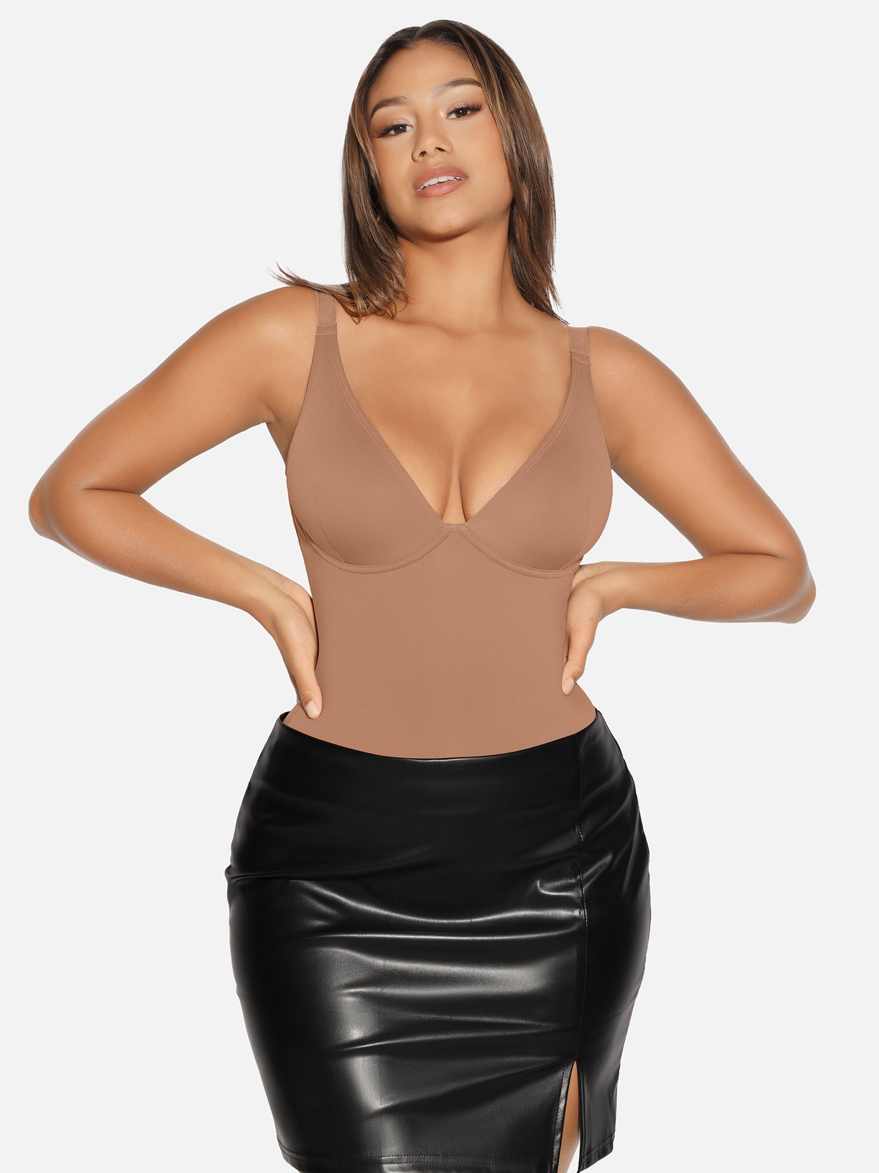 Formivelle V Neck Tummy Control Shaping Bodysuit