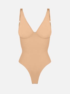 Formivelle V Neck Tummy Control Shaping Bodysuit