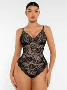 Formivelle Lace V Neck Full Bodysuit