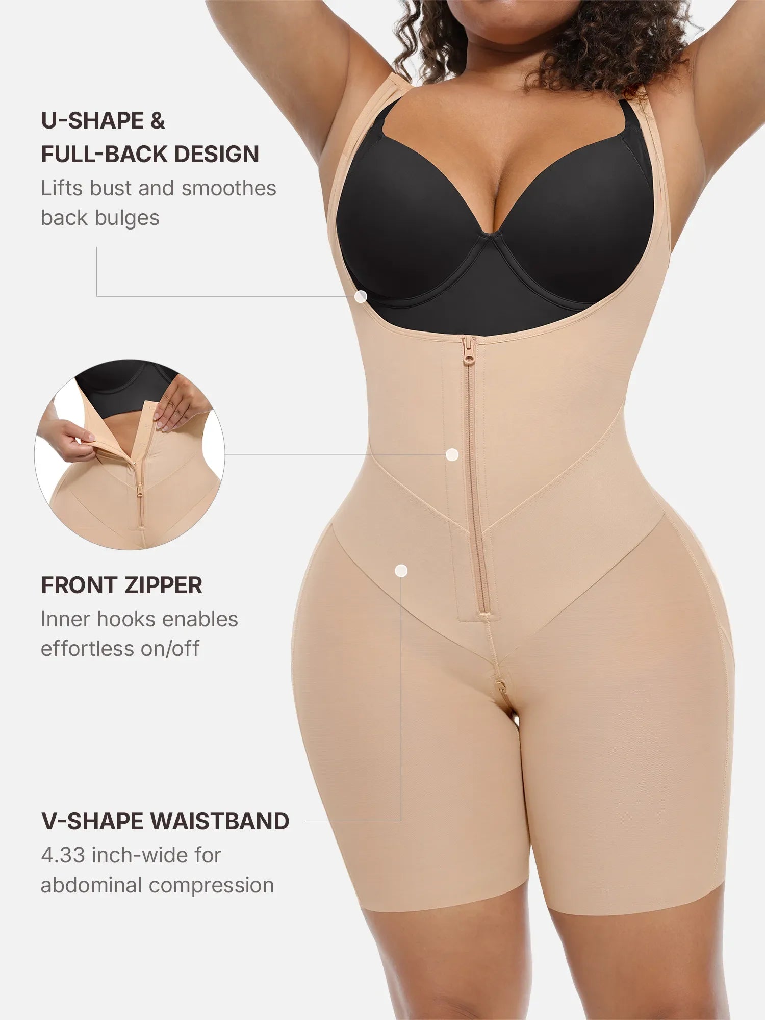 Formivelle U-Shaped Faja Tummy Control Butt Lift Bodysuit