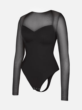 Formivelle Mesh Panel V-Neck Bodysuit