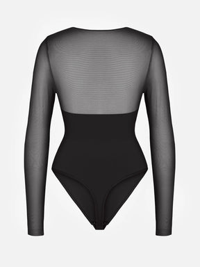 Formivelle Mesh Panel V-Neck Bodysuit
