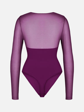 Formivelle Mesh Panel V-Neck Bodysuit
