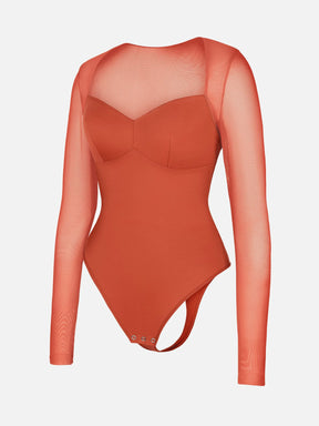 Formivelle Mesh Panel V-Neck Bodysuit