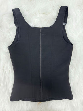 Formivelle Boned Latex Zipper Corset Tummy Control Body Shaper Vest With Bra