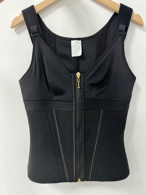 Formivelle Boned Latex Zipper Corset Tummy Control Body Shaper Vest With Bra