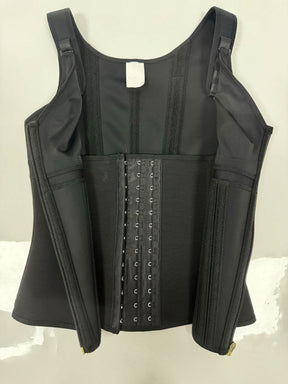 Formivelle Boned Latex Zipper Corset Tummy Control Body Shaper Vest With Bra
