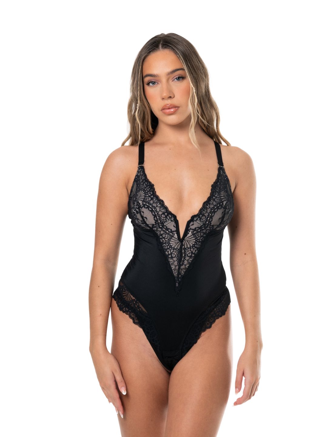 Formivelle V-Neck Half Laced Bodysuit