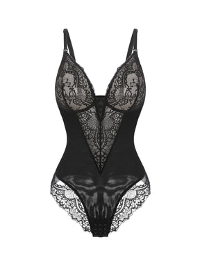 Formivelle Deep V Lace Sculpting Thong Bodysuit