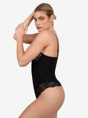 Formivelle Deep V Lace Sculpting Thong Bodysuit