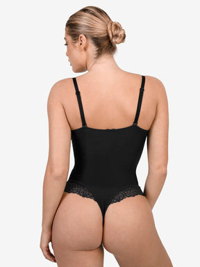 Formivelle Deep V Lace Sculpting Thong Bodysuit